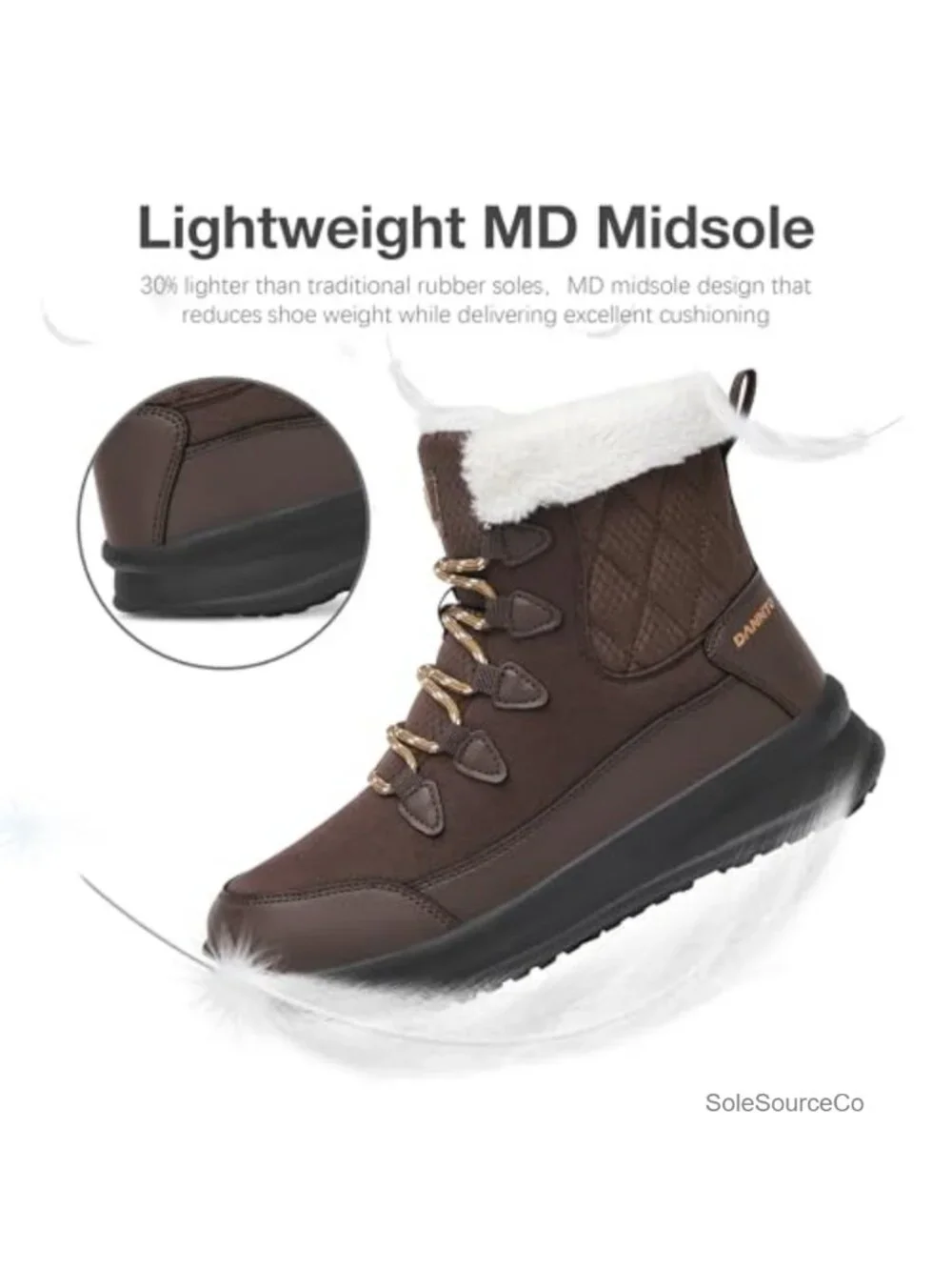 Women's Winter Snow Boots Faux Fur Lined Waterproof Anti-Slip Lace Up Outdoor